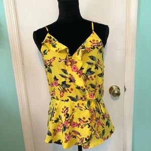 Yellow Floral Blouse Size Small